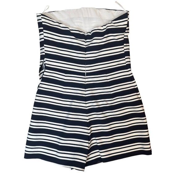 2/$30 ZARA Trafaluc Medium Strapless Navy & White Striped Romper Dress Shorts - Picture 4 of 15
